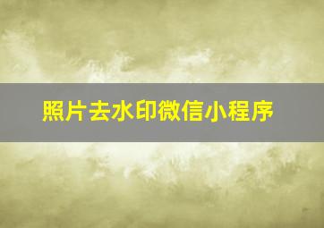 照片去水印微信小程序