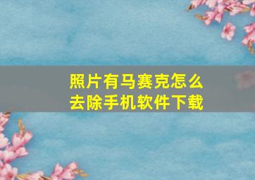 照片有马赛克怎么去除手机软件下载