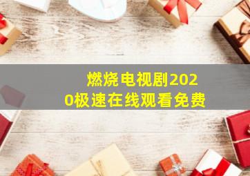 燃烧电视剧2020极速在线观看免费