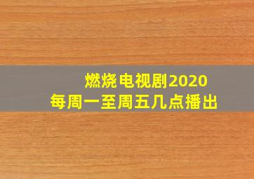 燃烧电视剧2020每周一至周五几点播出