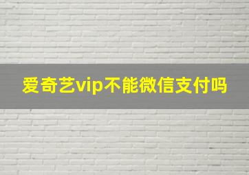 爱奇艺vip不能微信支付吗