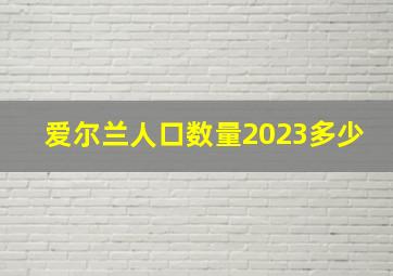 爱尔兰人口数量2023多少