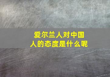 爱尔兰人对中国人的态度是什么呢