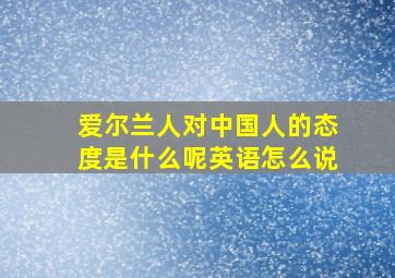 爱尔兰人对中国人的态度是什么呢英语怎么说