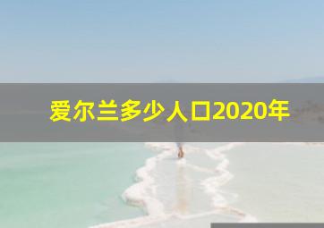 爱尔兰多少人口2020年