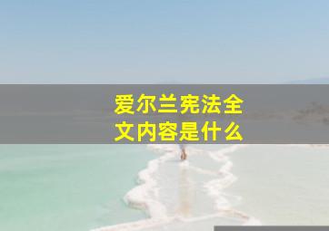 爱尔兰宪法全文内容是什么