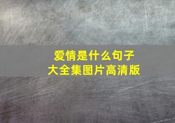 爱情是什么句子大全集图片高清版