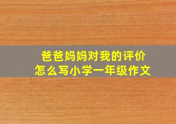 爸爸妈妈对我的评价怎么写小学一年级作文