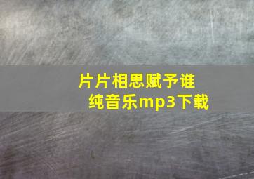 片片相思赋予谁纯音乐mp3下载