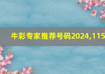 牛彩专家推荐号码2024,115