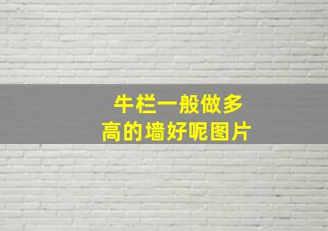 牛栏一般做多高的墙好呢图片