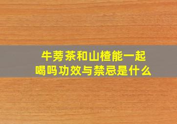 牛蒡茶和山楂能一起喝吗功效与禁忌是什么