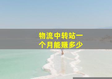 物流中转站一个月能赚多少