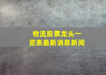 物流股票龙头一览表最新消息新闻