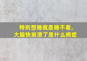 特别想睡就是睡不着,大脑快崩溃了是什么病症