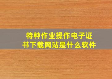 特种作业操作电子证书下载网站是什么软件