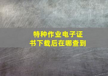 特种作业电子证书下载后在哪查到