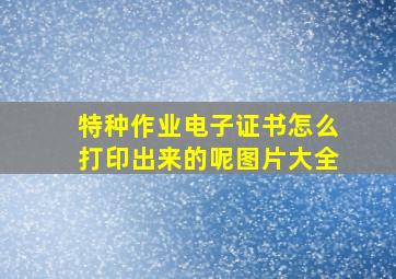 特种作业电子证书怎么打印出来的呢图片大全