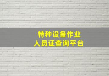 特种设备作业人员证查询平台