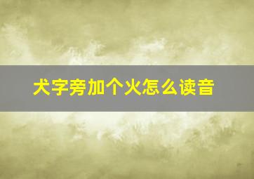 犬字旁加个火怎么读音