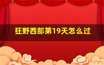 狂野西部第19天怎么过