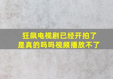 狂飙电视剧已经开拍了是真的吗吗视频播放不了