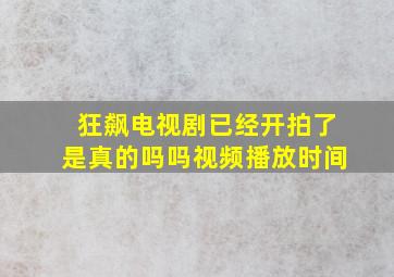 狂飙电视剧已经开拍了是真的吗吗视频播放时间