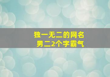 独一无二的网名男二2个字霸气