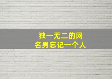 独一无二的网名男忘记一个人