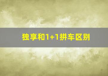 独享和1+1拼车区别