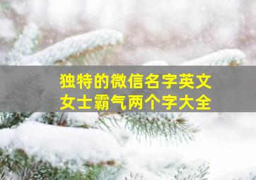 独特的微信名字英文女士霸气两个字大全