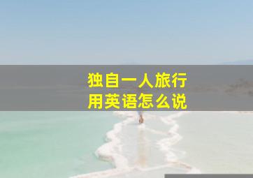 独自一人旅行用英语怎么说