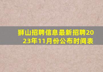 狮山招聘信息最新招聘2023年11月份公布时间表