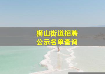 狮山街道招聘公示名单查询