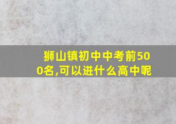 狮山镇初中中考前500名,可以进什么高中呢