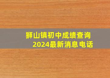 狮山镇初中成绩查询2024最新消息电话