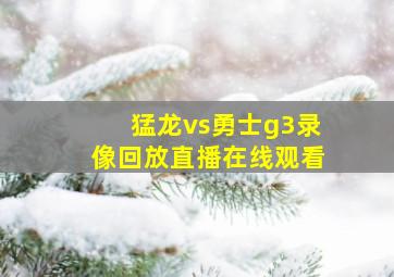 猛龙vs勇士g3录像回放直播在线观看