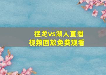 猛龙vs湖人直播视频回放免费观看