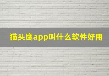 猫头鹰app叫什么软件好用