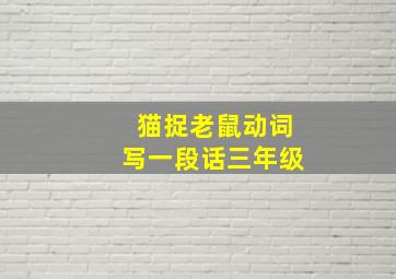 猫捉老鼠动词写一段话三年级