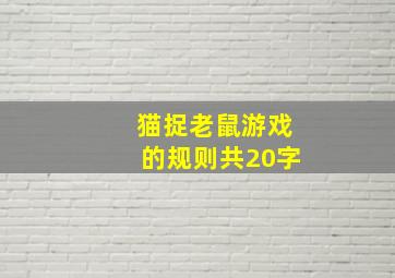 猫捉老鼠游戏的规则共20字