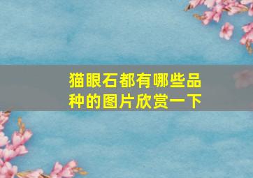 猫眼石都有哪些品种的图片欣赏一下