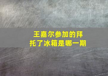 王嘉尔参加的拜托了冰箱是哪一期