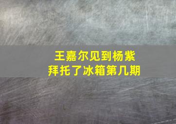 王嘉尔见到杨紫拜托了冰箱第几期