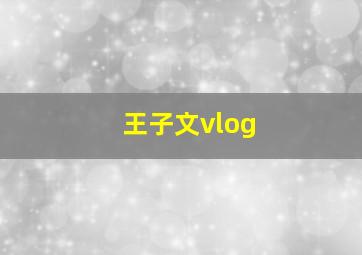 王子文vlog