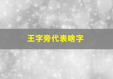 王字旁代表啥字