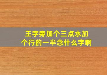 王字旁加个三点水加个行的一半念什么字啊