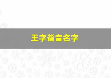 王字谐音名字