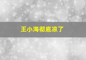 王小海彻底凉了