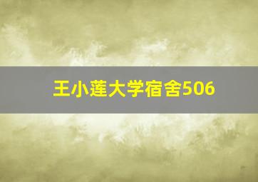 王小莲大学宿舍506